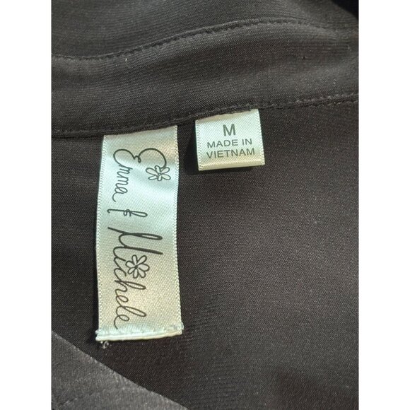 Emma & Michele Womens Black Button-Down Midi Shirt Dress M - Picture 4 of 11